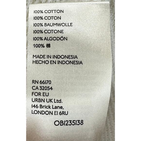 Free People Fall For You Waffle Weave Slouchy Henley Women’s Size XS Ivory NEW - Picture 9 of 11